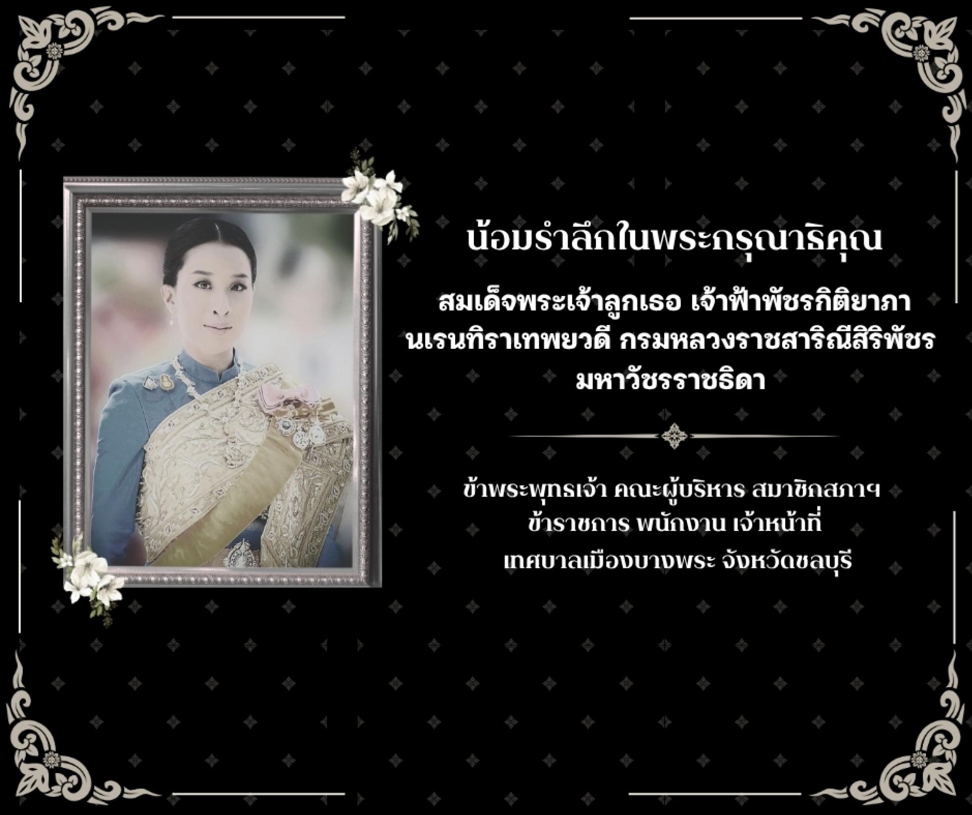 น้อมรำลึกในพระกรุณาธิคุณ สมเด็จพระเจ้าลูกเธอ เจ้าฟ้าพัชรกิติยาภา นเรนทิราเทพยวดี กรมหลวงราชสาริณีสิริพัชร มหาวัชรราชธิดา